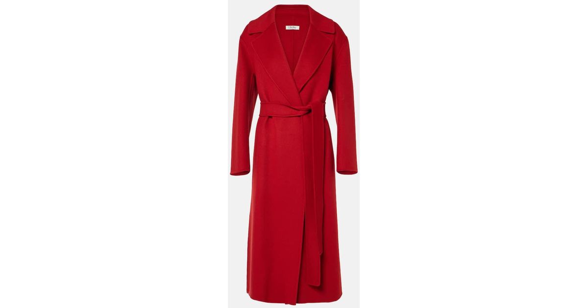 Max Mara Livia Wool Coat in Red | Lyst