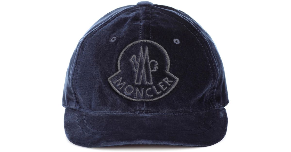 Moncler Velvet Cap in Blue | Lyst