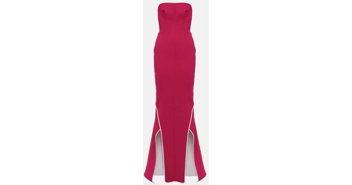 Maticevski Notorious Strapless Crepe Gown in Red
