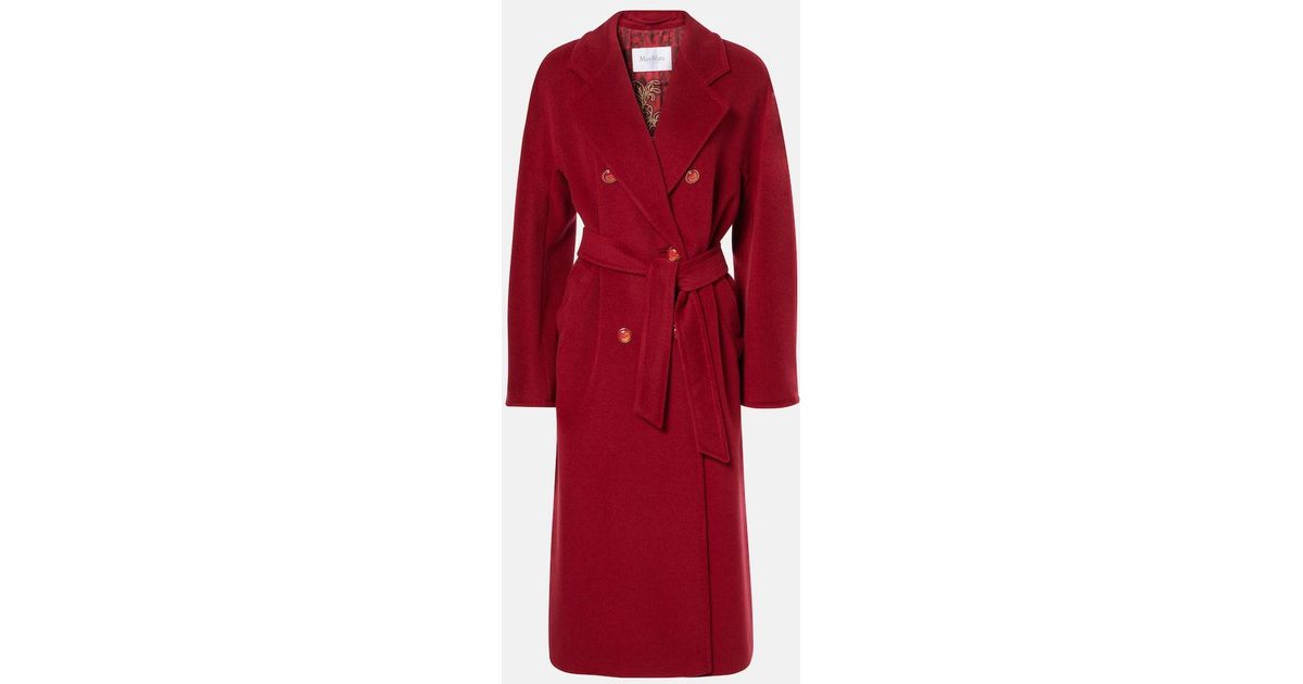 Max Mara Ticino Wool And Cashmere Coat in Red | Lyst