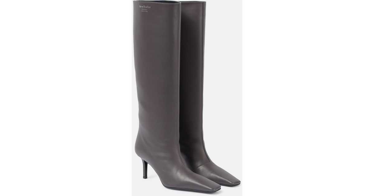 Acne Studios Leather Knee-high Boots in Gray | Lyst