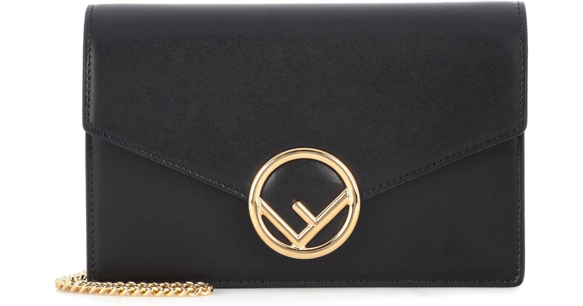 fendi wallet on chain leather shoulder bag