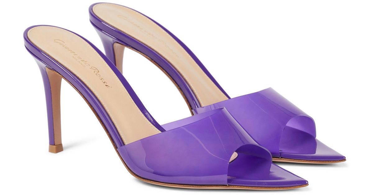 Gianvito Rossi Elle 85 Pvc And Leather Sandals in Purple | Lyst