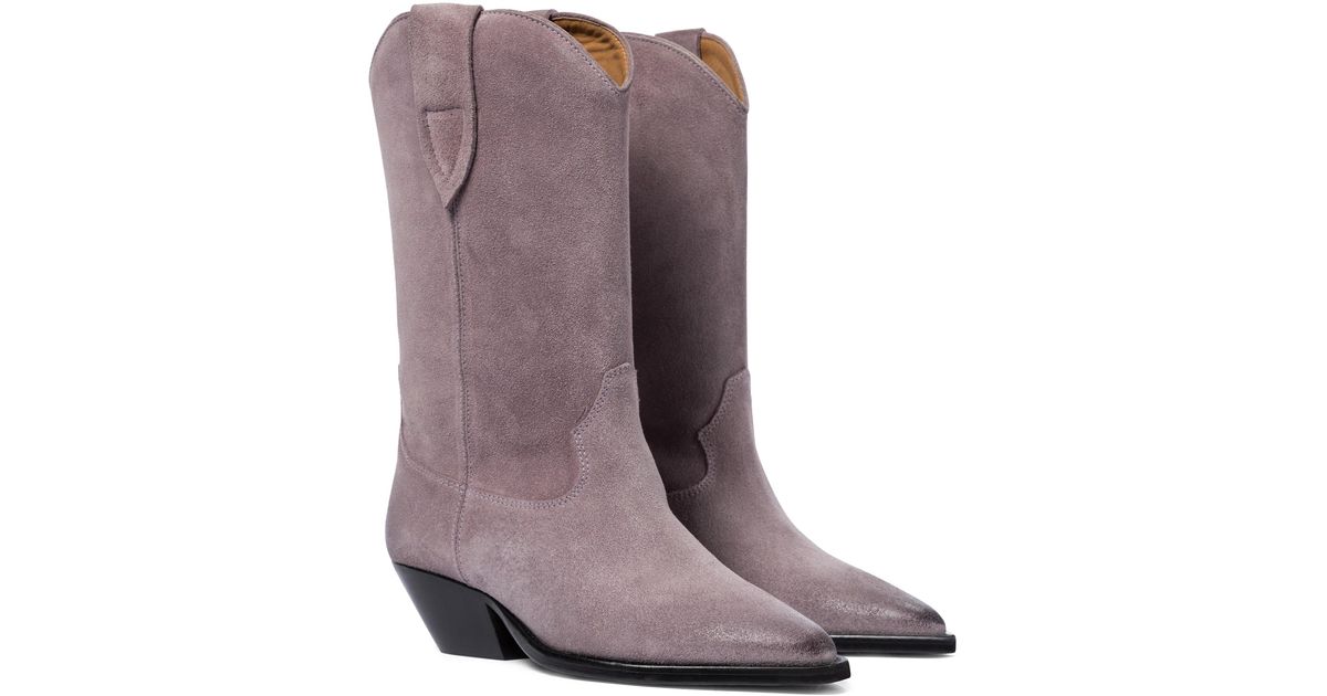 Isabel Marant Duerto Suede Cowboy Boots in Purple | Lyst