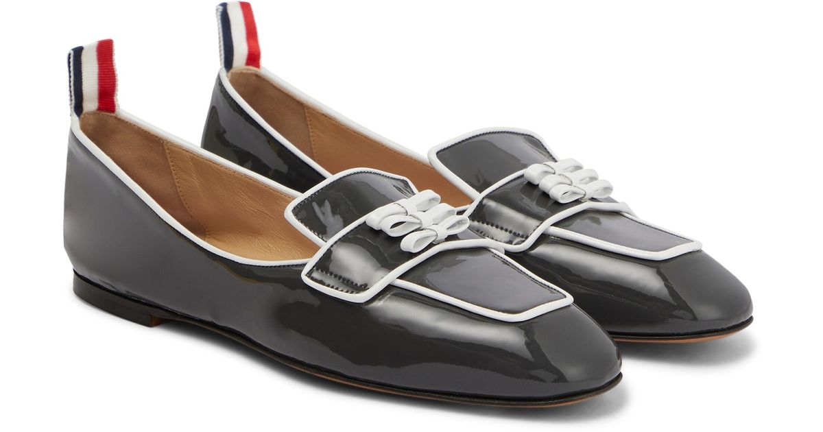Thom Browne Patent Leather Loafers in Brown Lyst