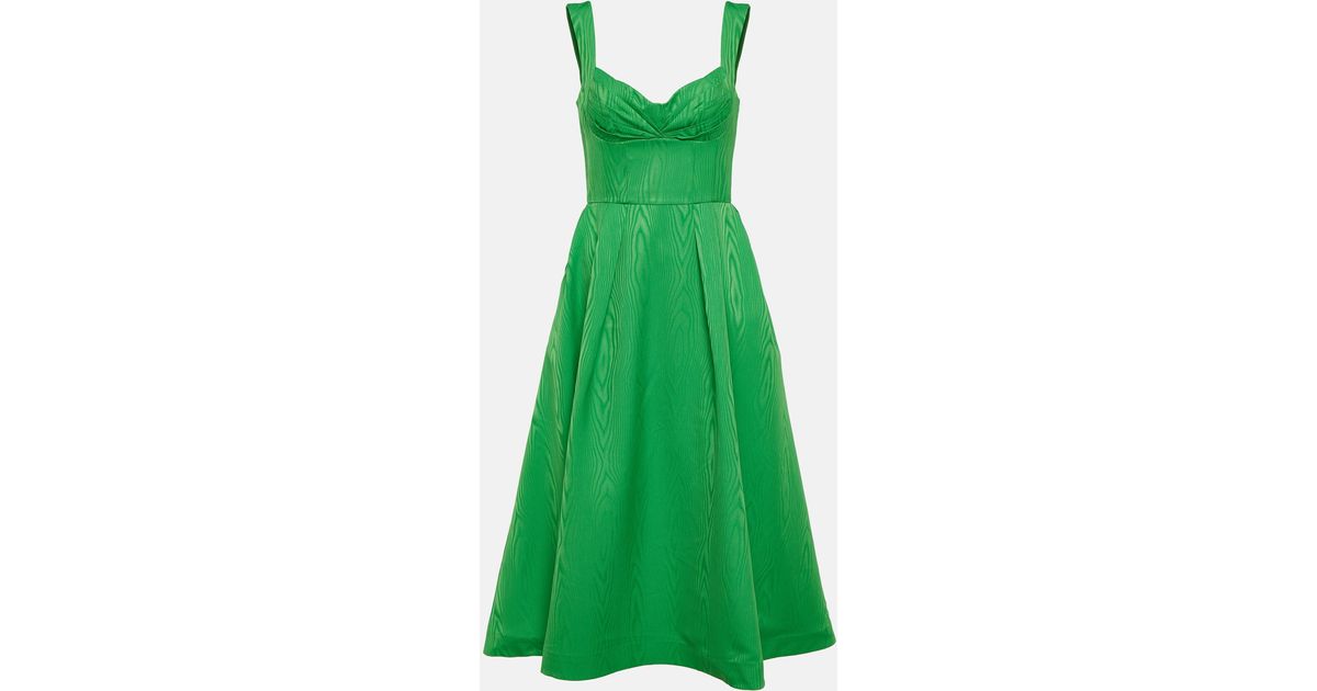 Rebecca Vallance Abigail Pleated Midi Dress in Green | Lyst