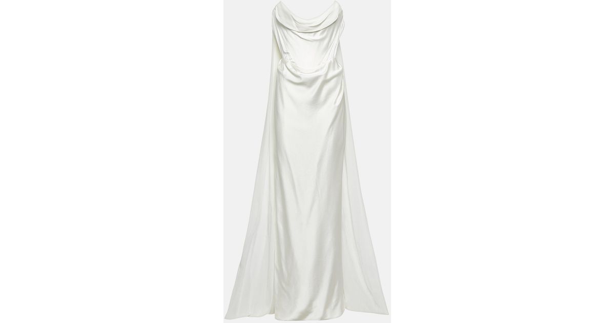Vivienne Westwood Bridal Galaxy Cape Crepe Satin Gown in White Lyst