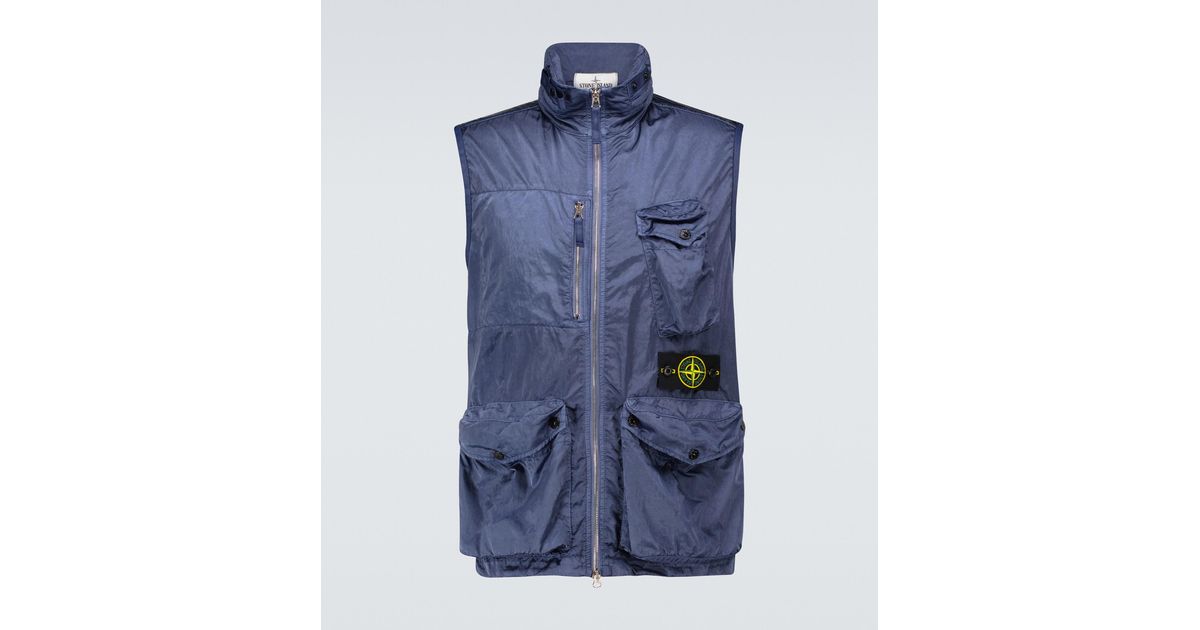 Stone Island Nylon Raso-tc Gilet in Blue for Men | Lyst