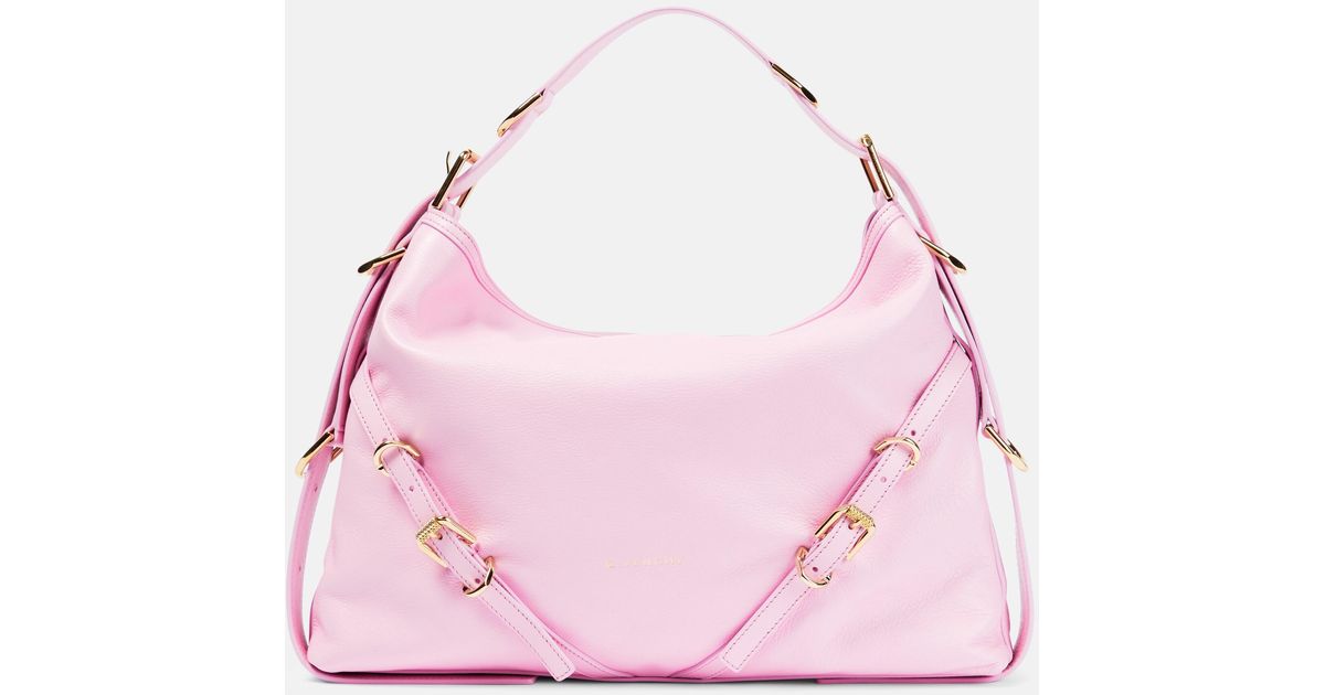 Givenchy Voyou Medium Leather Shoulder Bag in Pink | Lyst