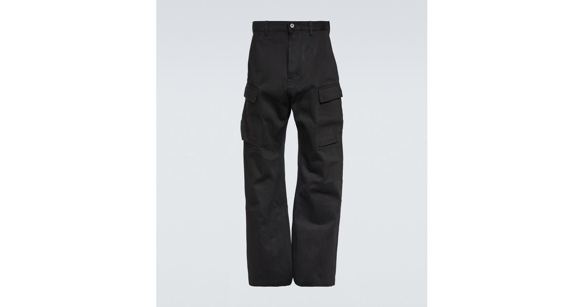 Rick Owens DRKSHDW Lowrise Cotton Cargo Pants in Black for Men Lyst UK