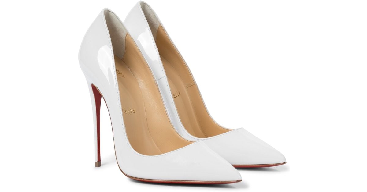 Christian Louboutin So Kate 120 Patent Leather Pumps in White | Lyst