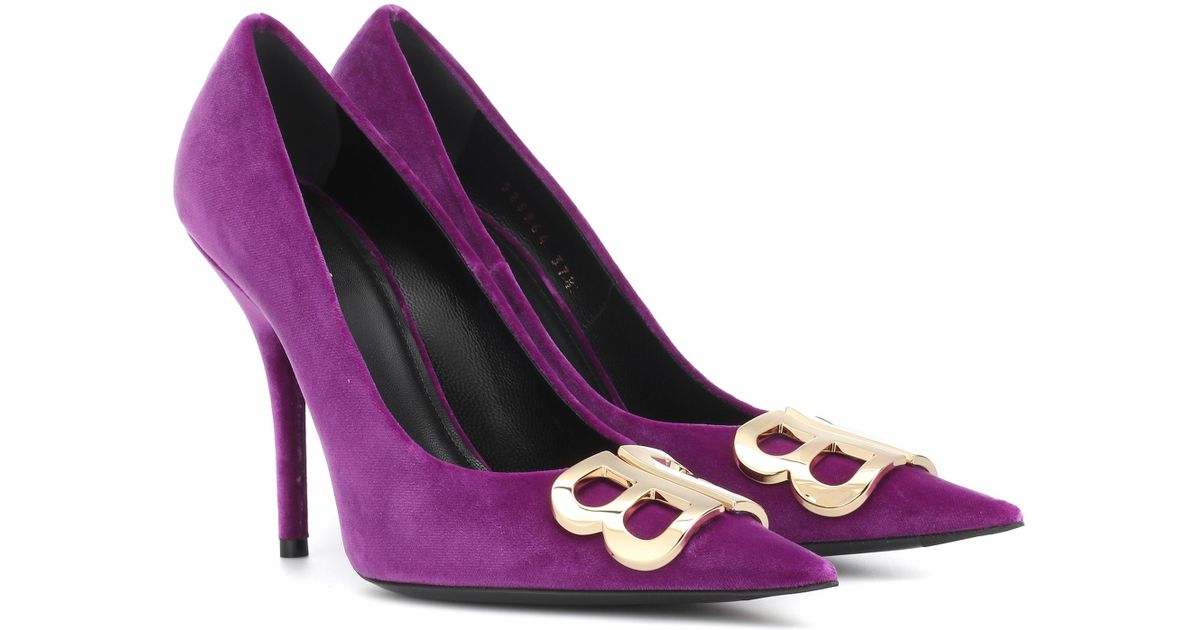balenciaga heels purple