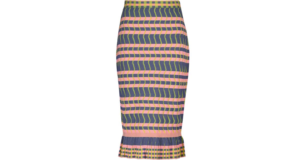 Womens Clothing Skirts Mid-length skirts Diane von Furstenberg Rosa Ribbed-knit Midi Skirt in Purple 