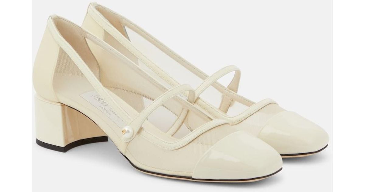 【関税込み】Jimmy Choo ゴールド Elisa 45 ヒール JIMMY CHOO Elisa 45 embellished patent leather-trimmed