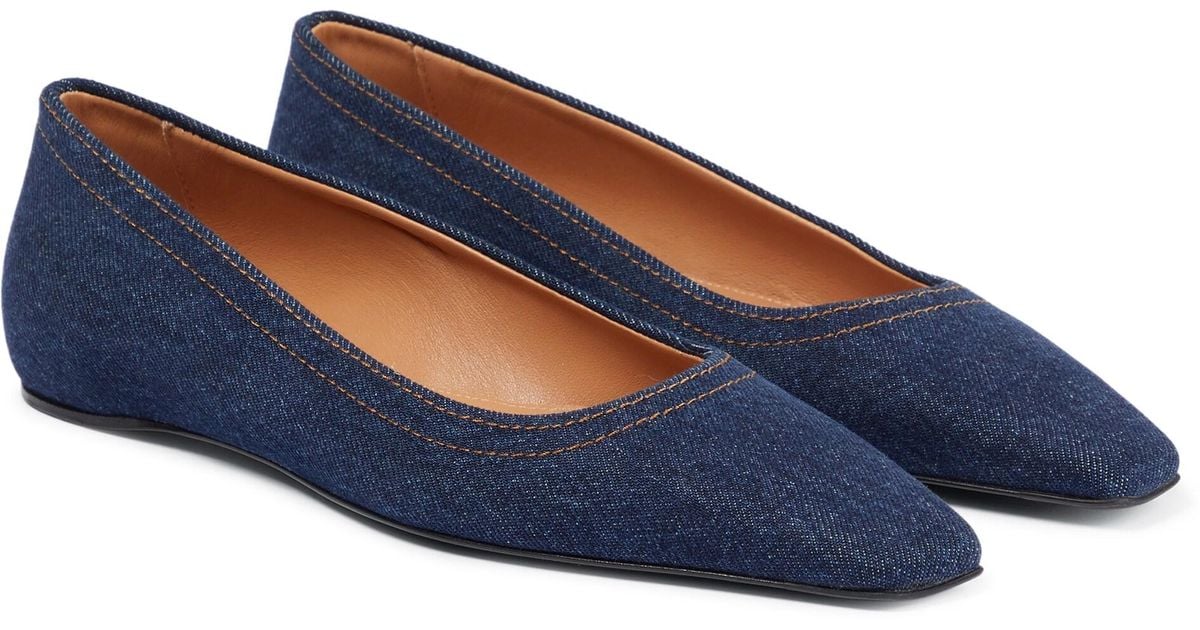 Totême Denim Ballet Flats in Dark Indigo (Blue) | Lyst