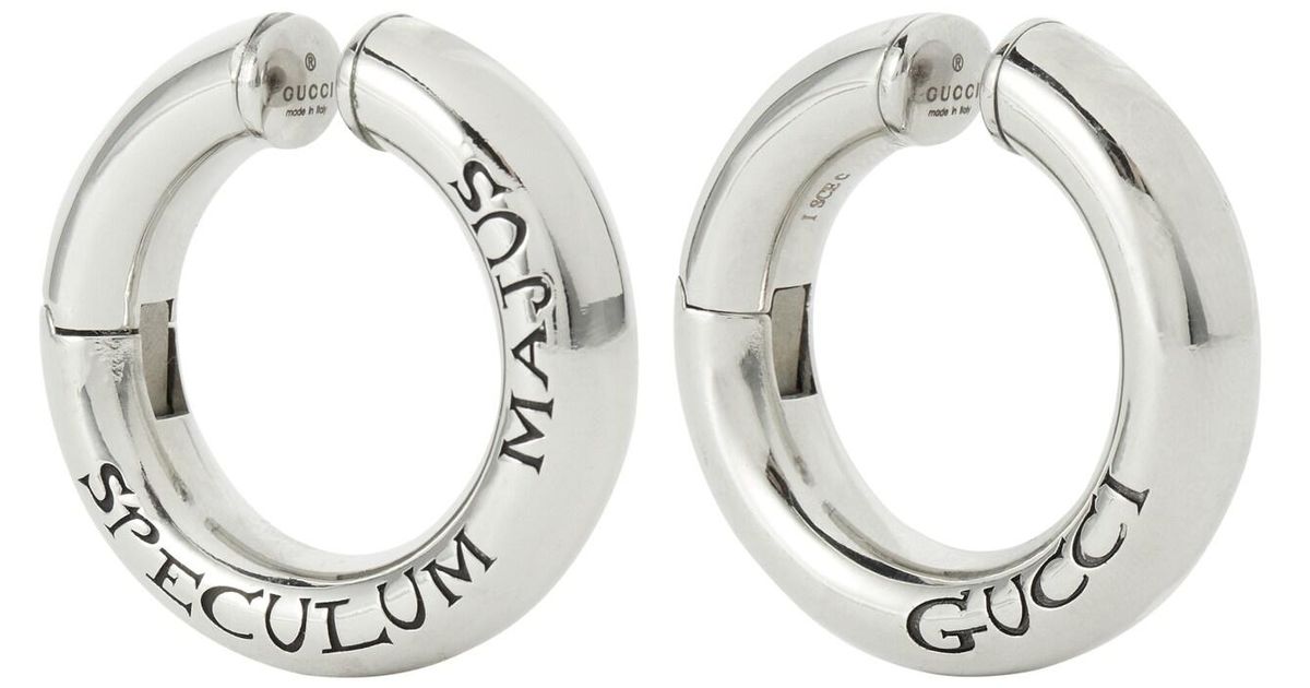 Gucci Logo Ear Cuffs in Metallic Lyst