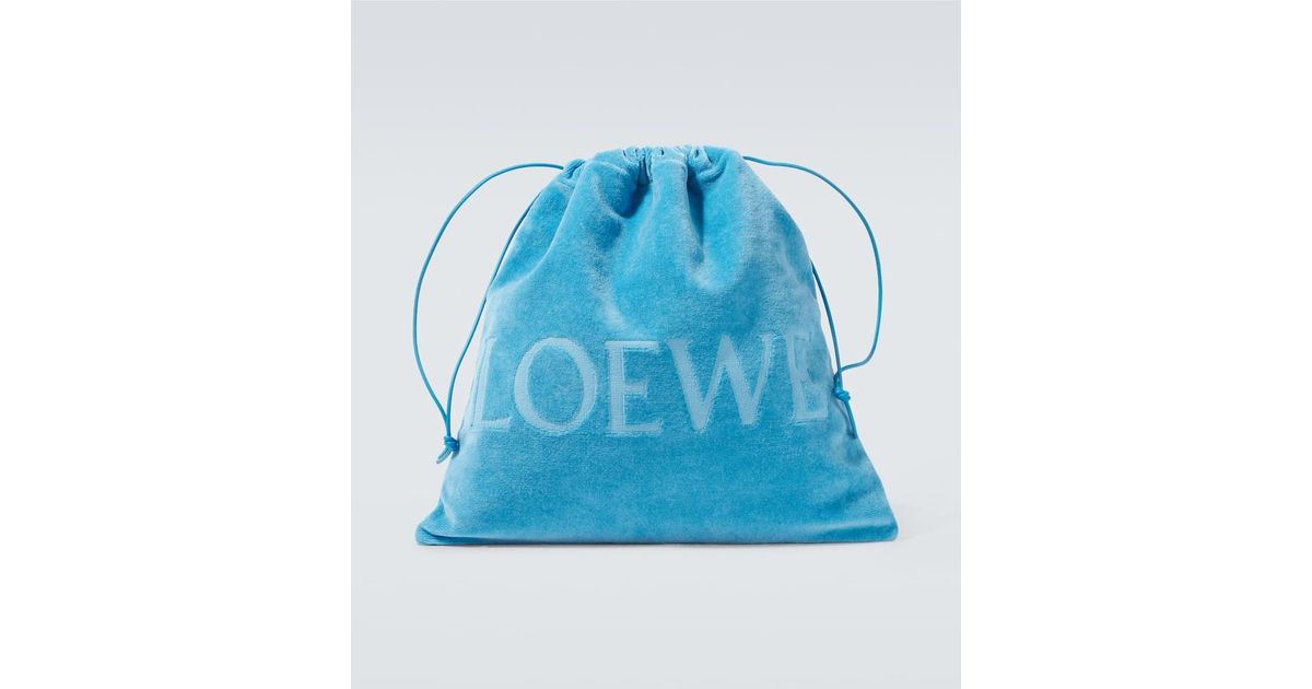 Loewe Paula's Ibiza Medium Logo Terry Pouch in Blue for Men