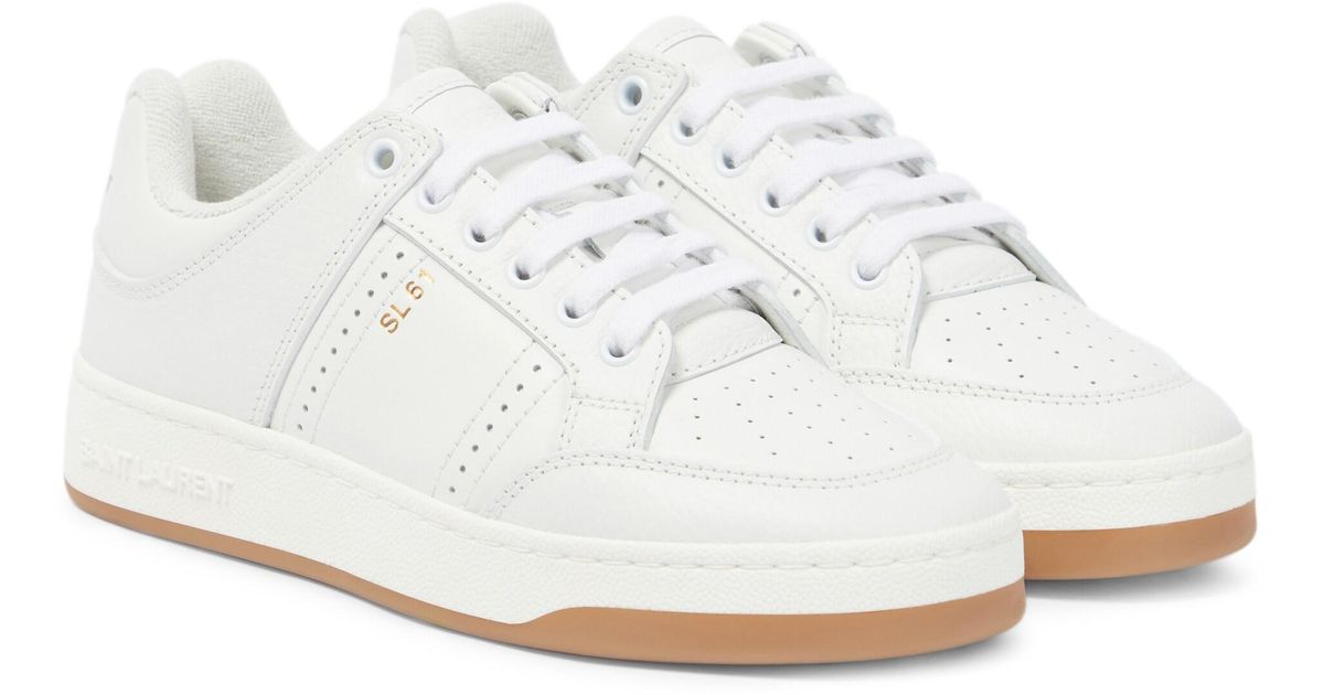 Saint Laurent Sl/61 Leather Sneakers in White | Lyst