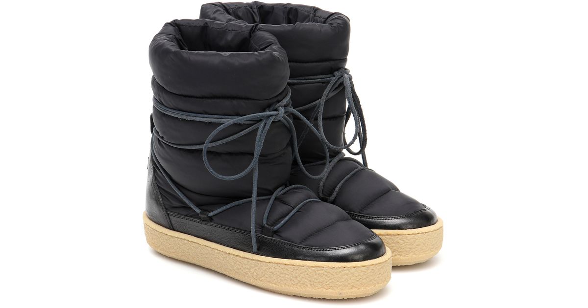 Isabel Marant Zimlee Padded Snow Boots in Black | Lyst