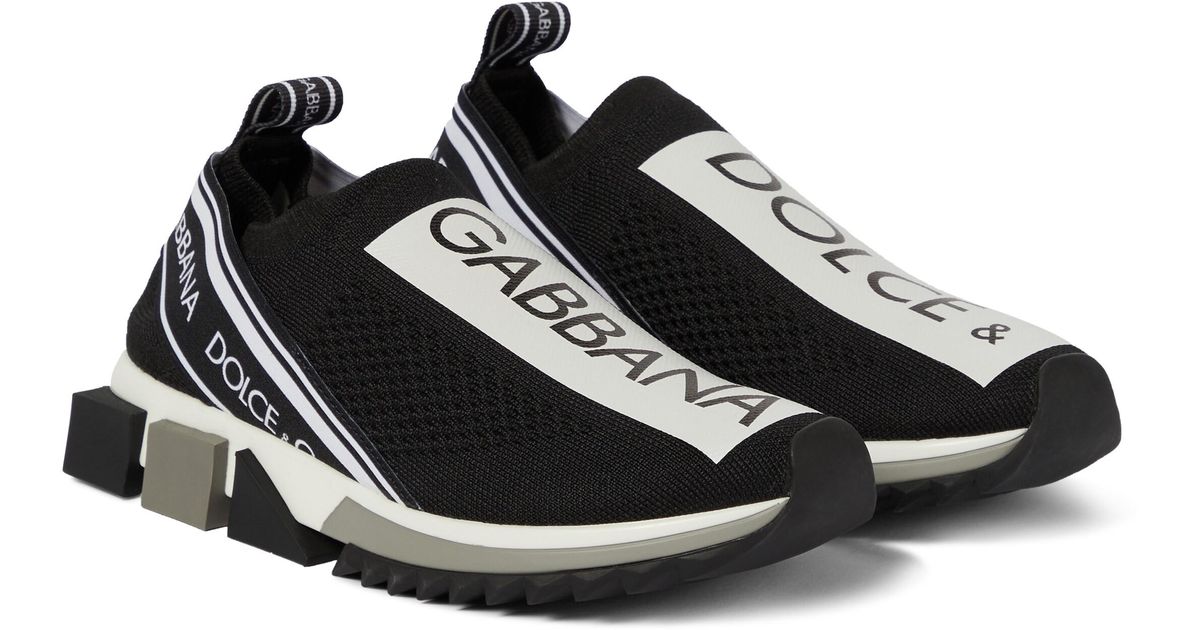 Zapatillas Sorrento de malla elástica con logo en Negro de Mujer |  Dolce\u0026Gabbana®