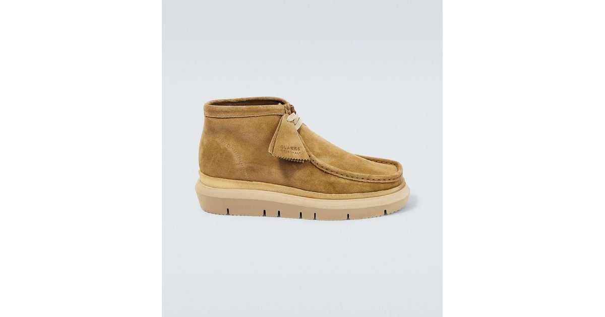 Sacai X Clarks Hybrid Wallabee Suede Boots in Natural for Men