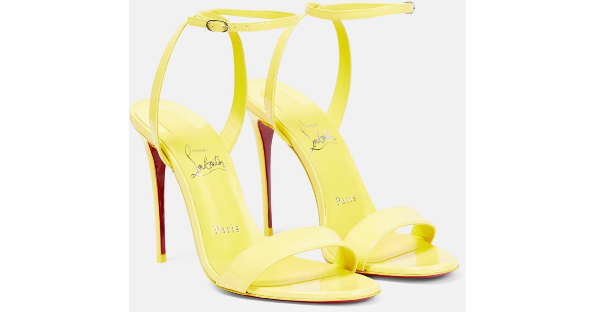 Christian Louboutin Loubigirl 100 Patent Sandal in Yellow Lyst