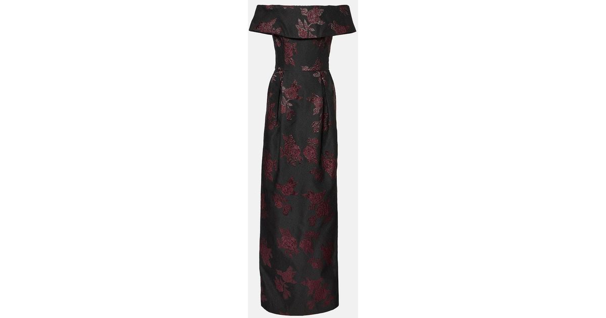 関税込【Rebecca Vallance】Florentina offshoulder floral gown Rebecca Vallance Florentina Off-Shoulder Floral Gown in