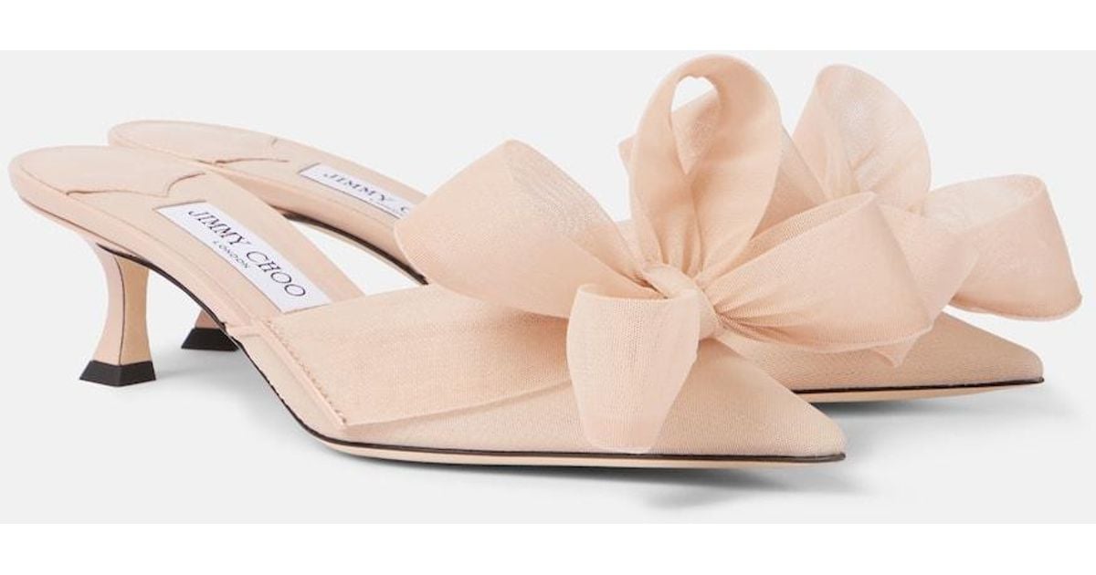 Jimmy Choo☆関税込☆Staz 50 ボウディテール メッシュミュール Jimmy Choo☆関税込☆Staz 50 ボウディテール メッシュミュール