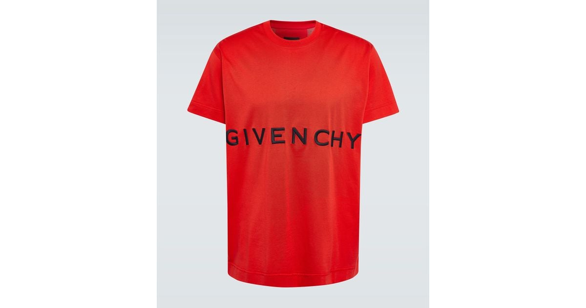 T-shirt oversize en coton a logo Givenchy pour homme en coloris Rouge | Lyst
