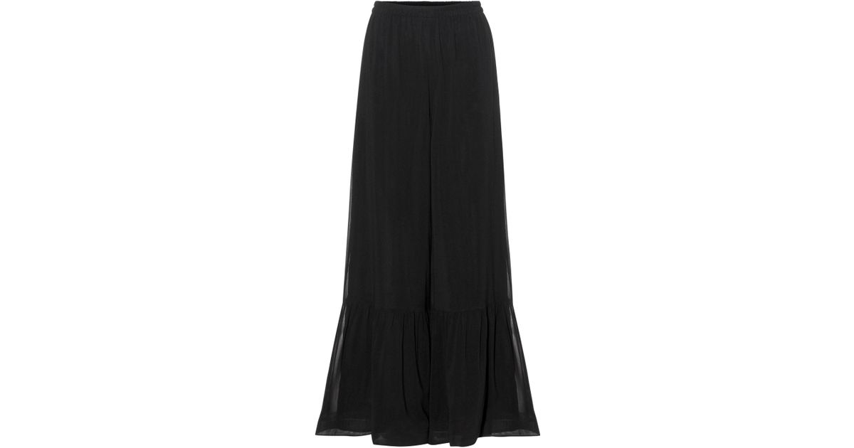 RED Valentino Wide-leg Silk Trousers in Black - Save 40% - Lyst