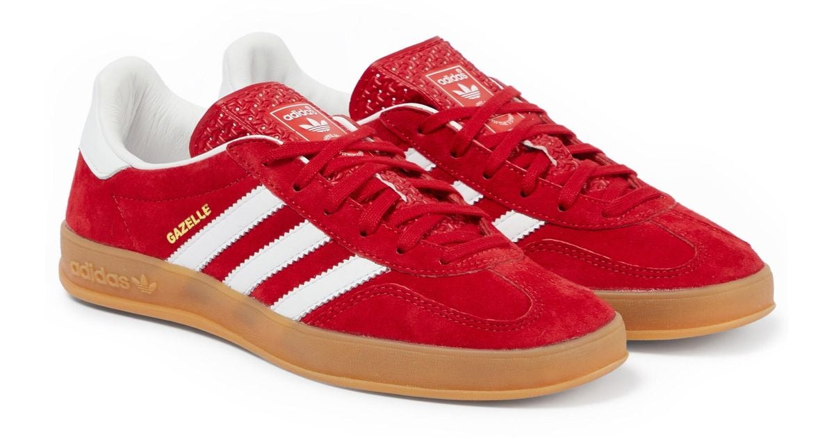 adidas Gazelle Indoor Suede Sneakers in Red | Lyst