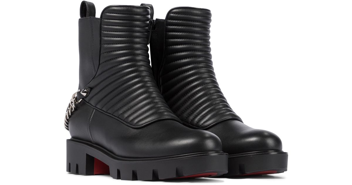 christian louboutin women's combat boots
