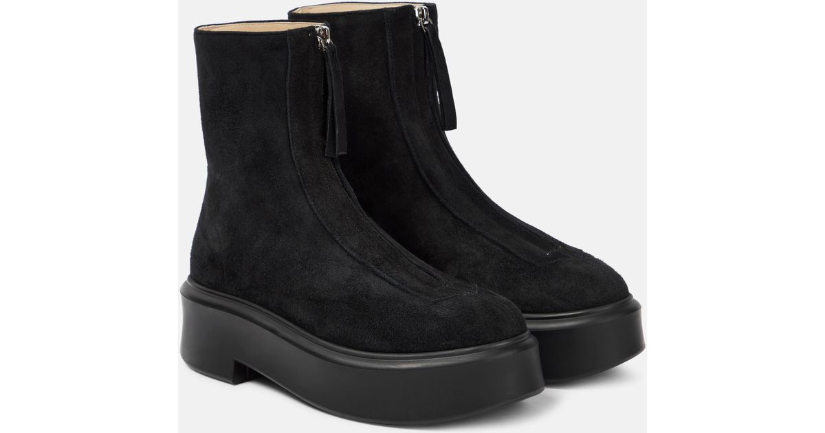 The Row Suede Ankle Boots in Black Lyst Australia