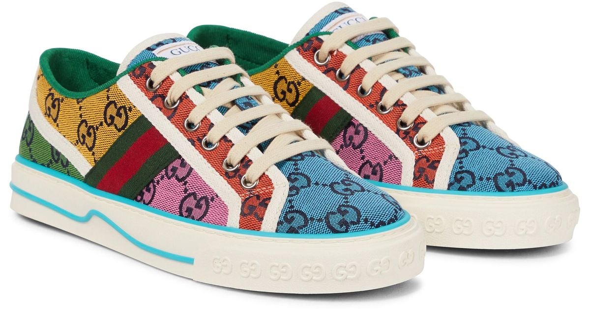 Gucci Tennis 1977 GG Multicolour Sneakers in Yellow | Lyst