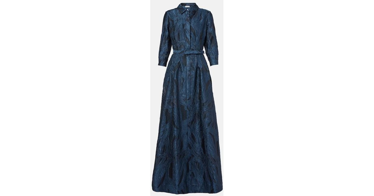 Jonathan Simkhai ワンピース Courtney jacquard gown1000031 Jonathan Simkhai Courtney Jacquard Gown in Blue | Lyst