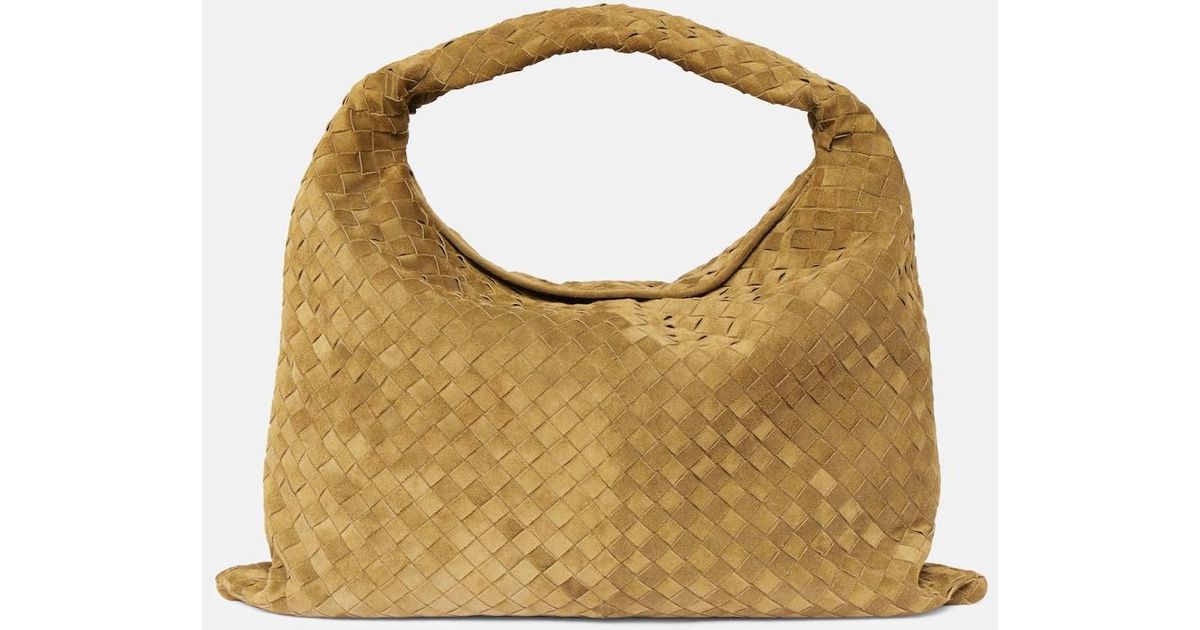 Bottega Veneta Women's Hop Suede Shoulder Bag Brown
