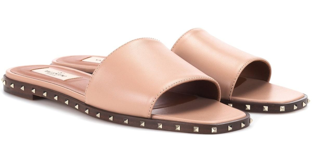 valentino leather slides