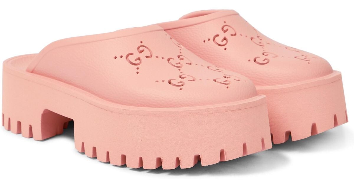 Gucci GG Rubber Clogs in Pink Lyst