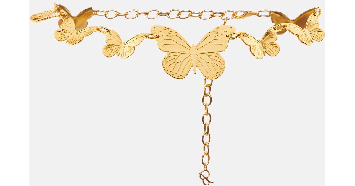 Blumarine Butterfly Chain Belt in Metallic Lyst