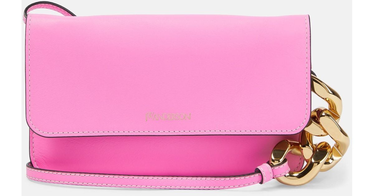 JW Anderson Leather Phone Pouch in Pink | Lyst