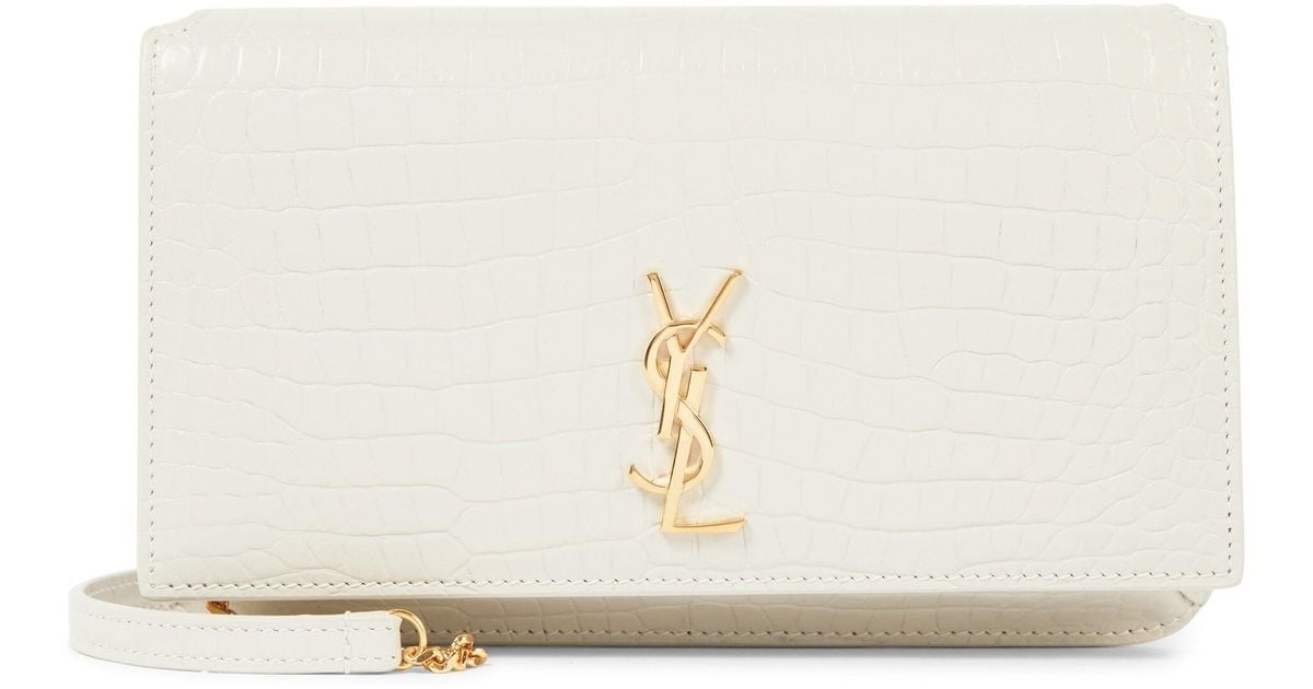 Saint Laurent Cassandre Leather Iphone Crossbody Bag in Natural Lyst