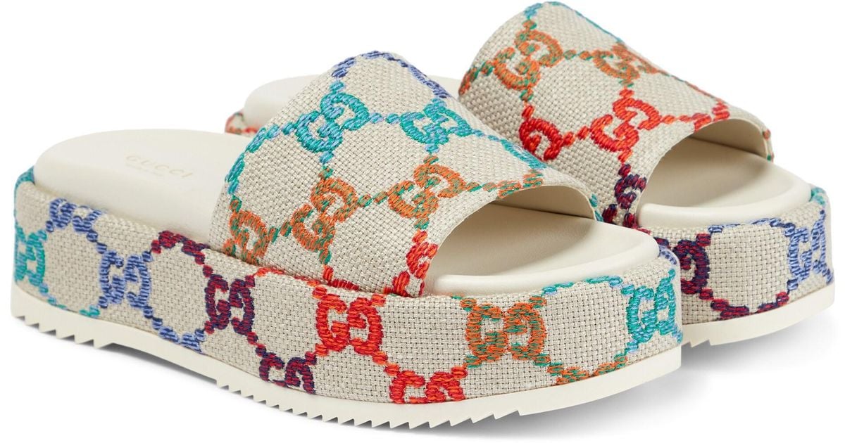 gucci gg canvas slides