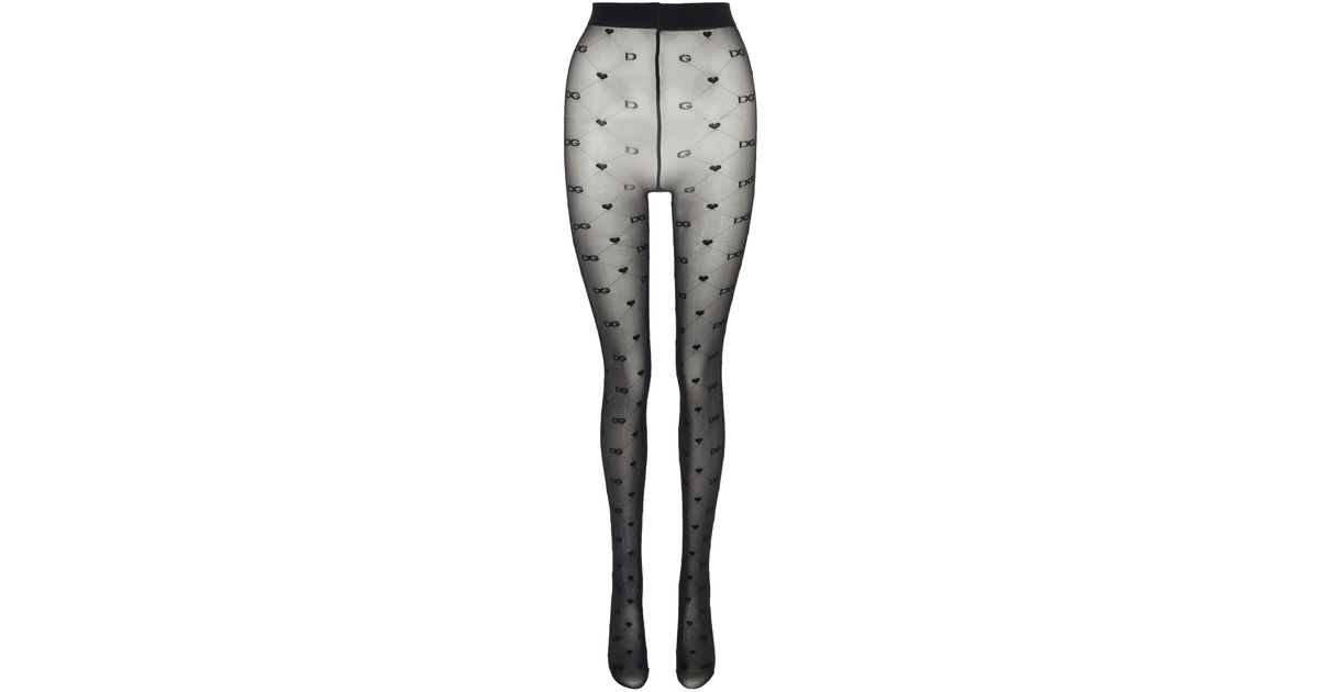 Dolce & Gabbana Fuchsia DG Logo Nylon Cropped Tights Underwear