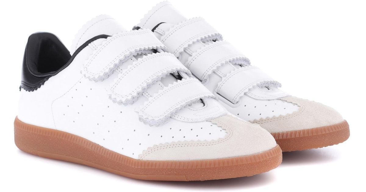Isabel Marant Beth Leather Sneakers in White - Lyst