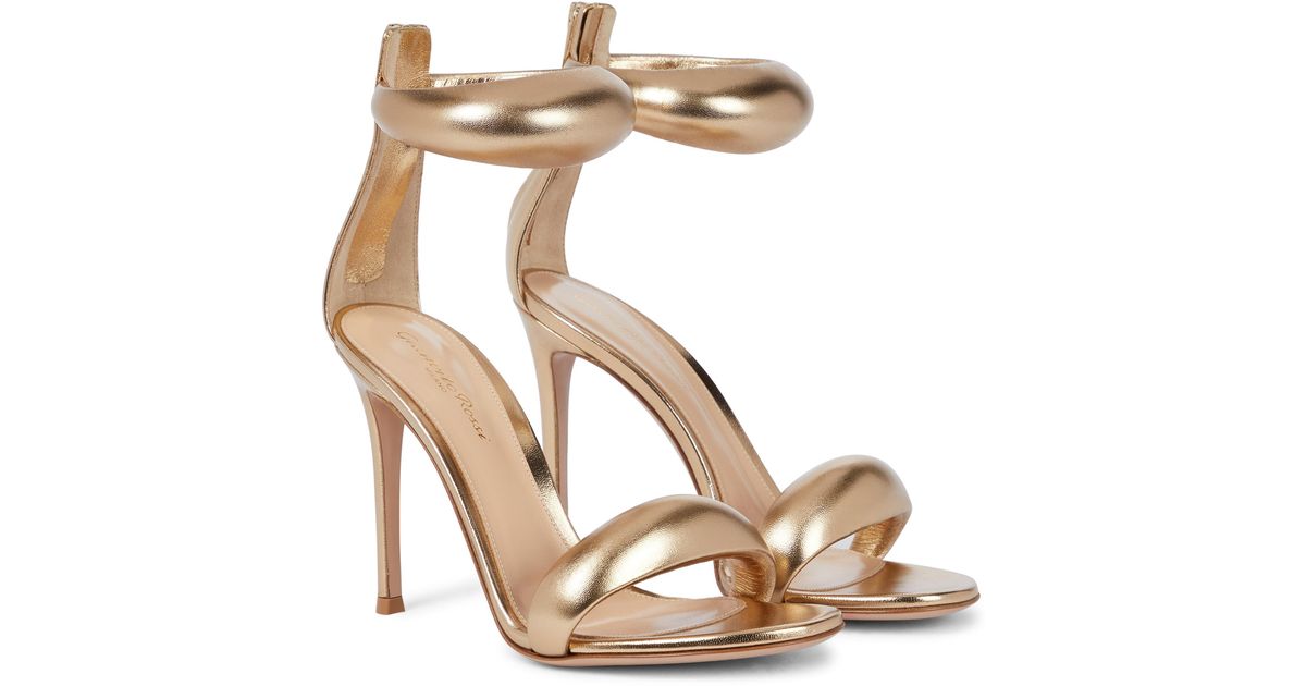 Gianvito Rossi Bijoux 105 Leather Sandals in Gold (Metallic) - Lyst