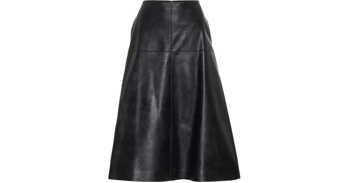 Stella McCartney Faux Leather Skirt in Black - Lyst