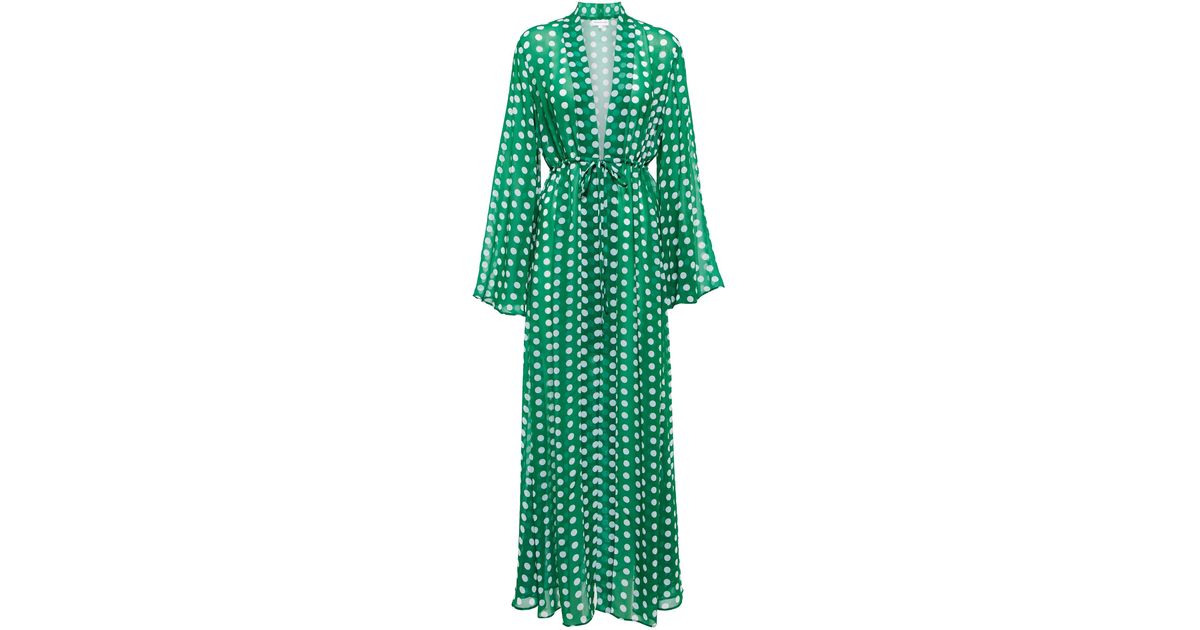 Alexandra Miro Betty Polka-dot Chiffon Dress in Green | Lyst Canada
