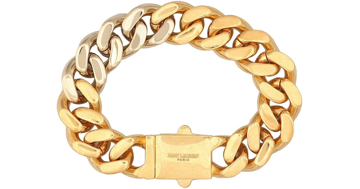 Saint Laurent Curb-chain Bracelet in Gold (Metallic) - Lyst