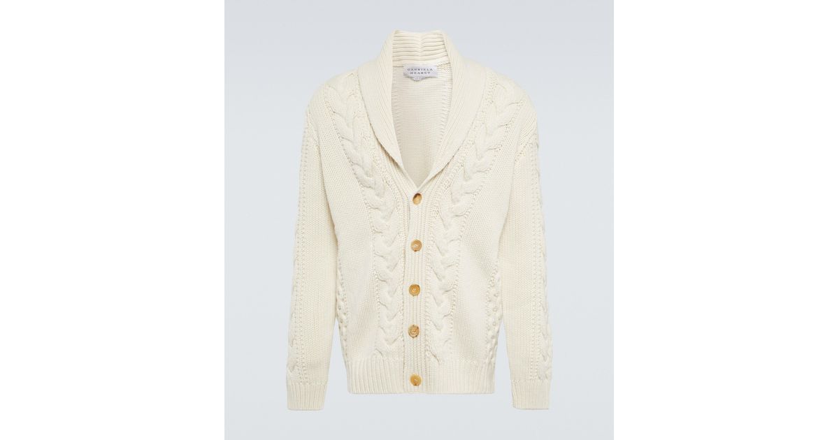 Gabriela Hearst Cable-knit Cashmere Cardigan in White for Men | Lyst UK