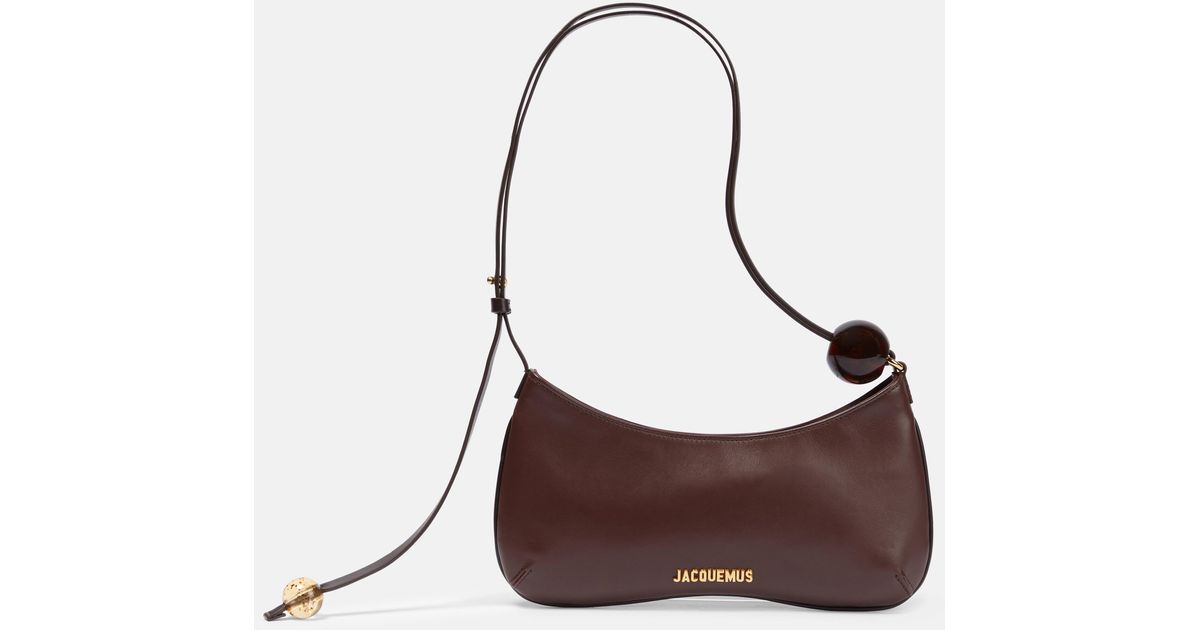 Jacquemus Le Bisou Perle Leather Shoulder Bag in Brown | Lyst UK